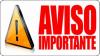 Aviso Importante escrito em letras vermelhas chamativas